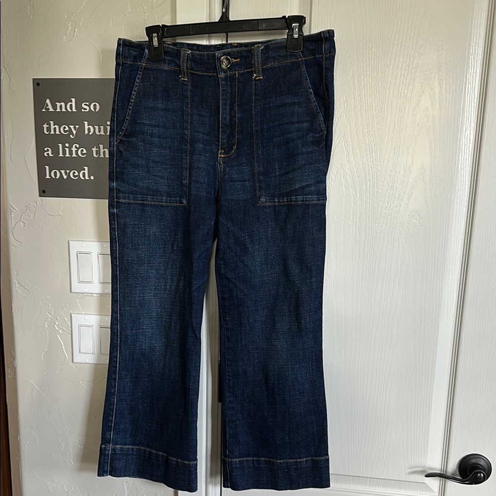 Dark Blue Women's wide leg Lido crops by cabi